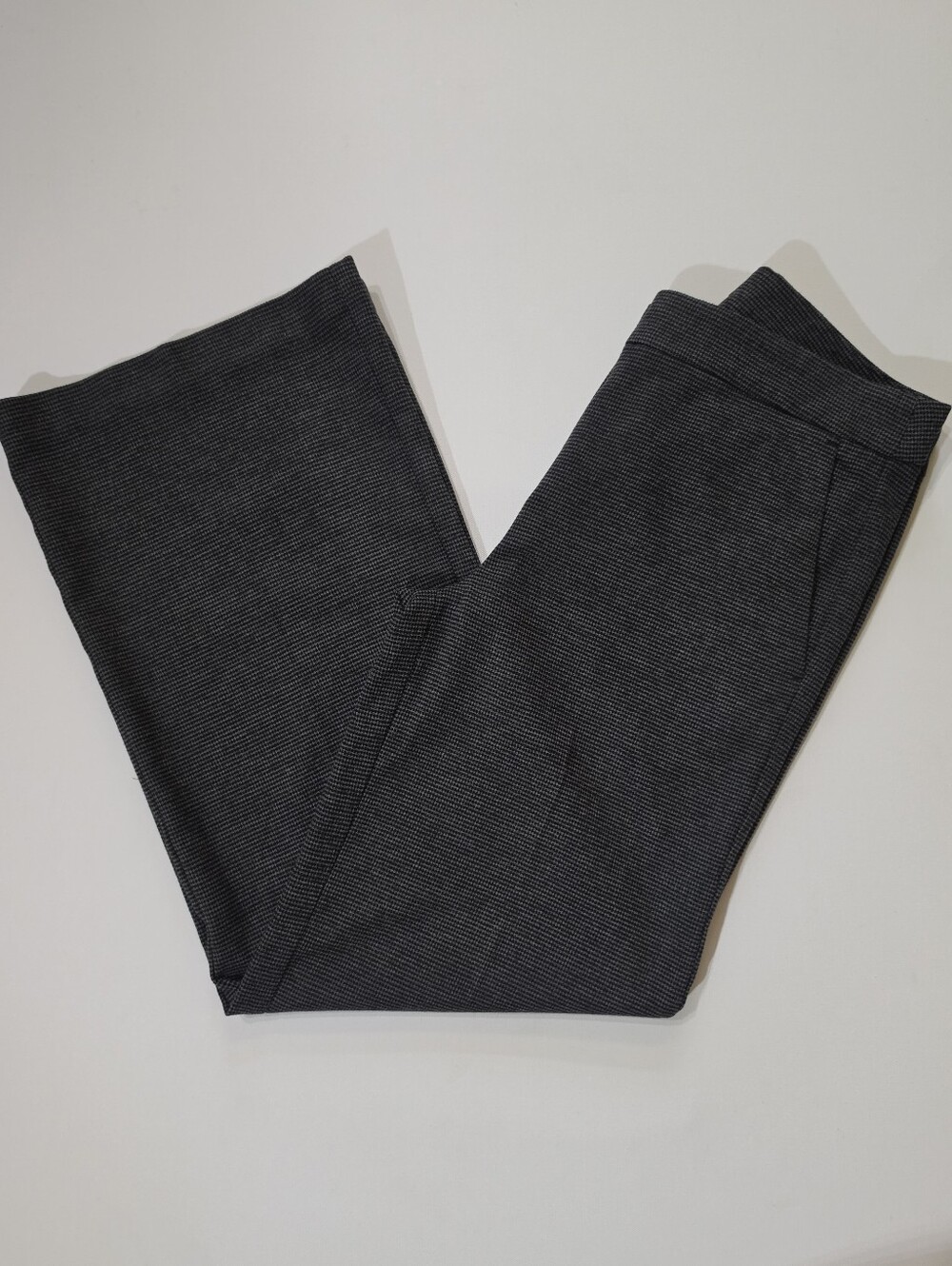 Loft Knit Dress‎ Pants Womens 6 Grey Black Houndstooth Academia Wide Leg Preppy